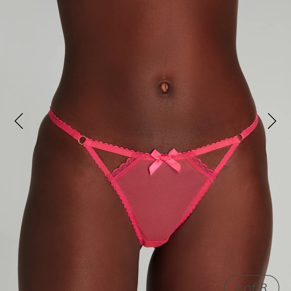 Agent Provocateur Hot Pink Sheer Mesh Cutout Thong